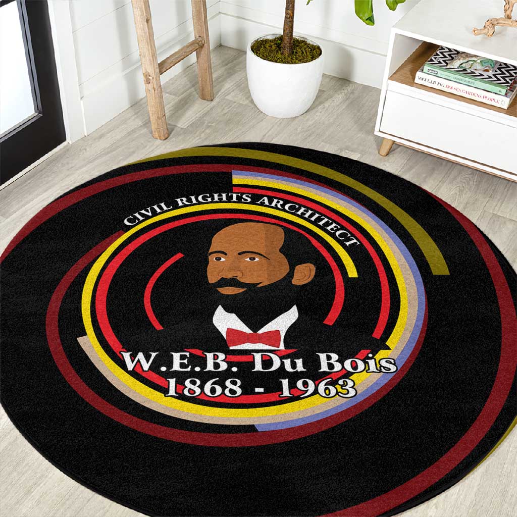 W.E.B. Du Bois Civil Rights Architect Round Carpet Niagara Movement - NAACP Tribute Design - African Pride