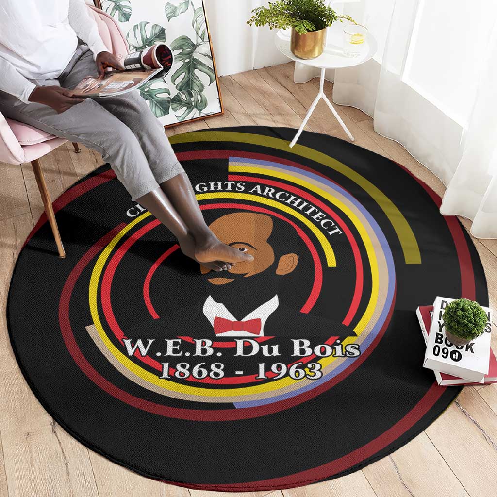 W.E.B. Du Bois Civil Rights Architect Round Carpet Niagara Movement - NAACP Tribute Design - African Pride