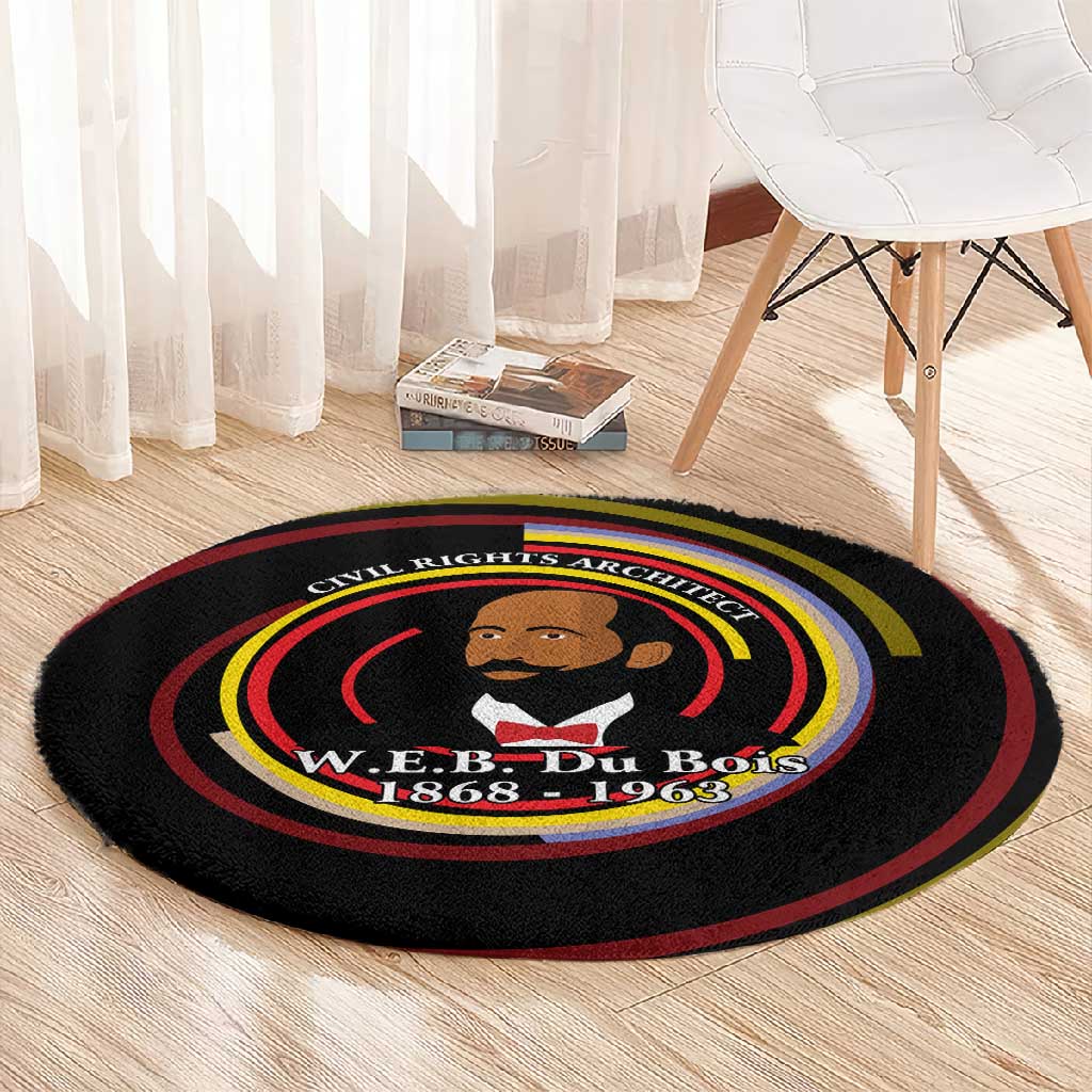 W.E.B. Du Bois Civil Rights Architect Round Carpet Niagara Movement - NAACP Tribute Design - African Pride
