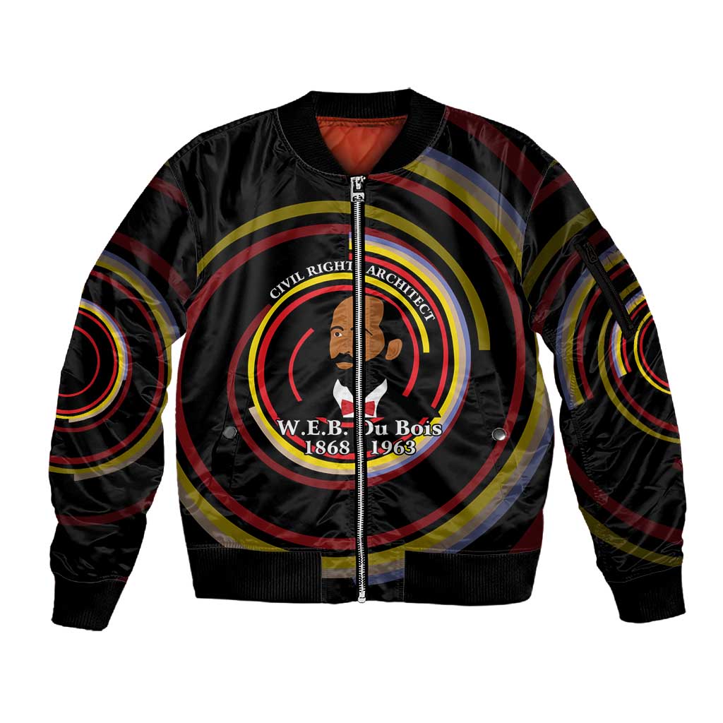 W.E.B. Du Bois Civil Rights Architect Sleeve Zip Bomber Jacket Niagara Movement - NAACP Tribute Design - African Pride