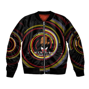 W.E.B. Du Bois Civil Rights Architect Sleeve Zip Bomber Jacket Niagara Movement - NAACP Tribute Design - African Pride