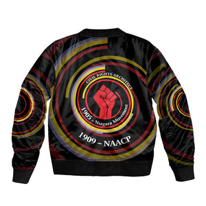 W.E.B. Du Bois Civil Rights Architect Sleeve Zip Bomber Jacket Niagara Movement - NAACP Tribute Design - African Pride