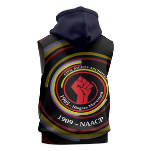 W.E.B. Du Bois Civil Rights Architect Sleeveless Zip Hoodie Niagara Movement - NAACP Tribute Design - African Pride