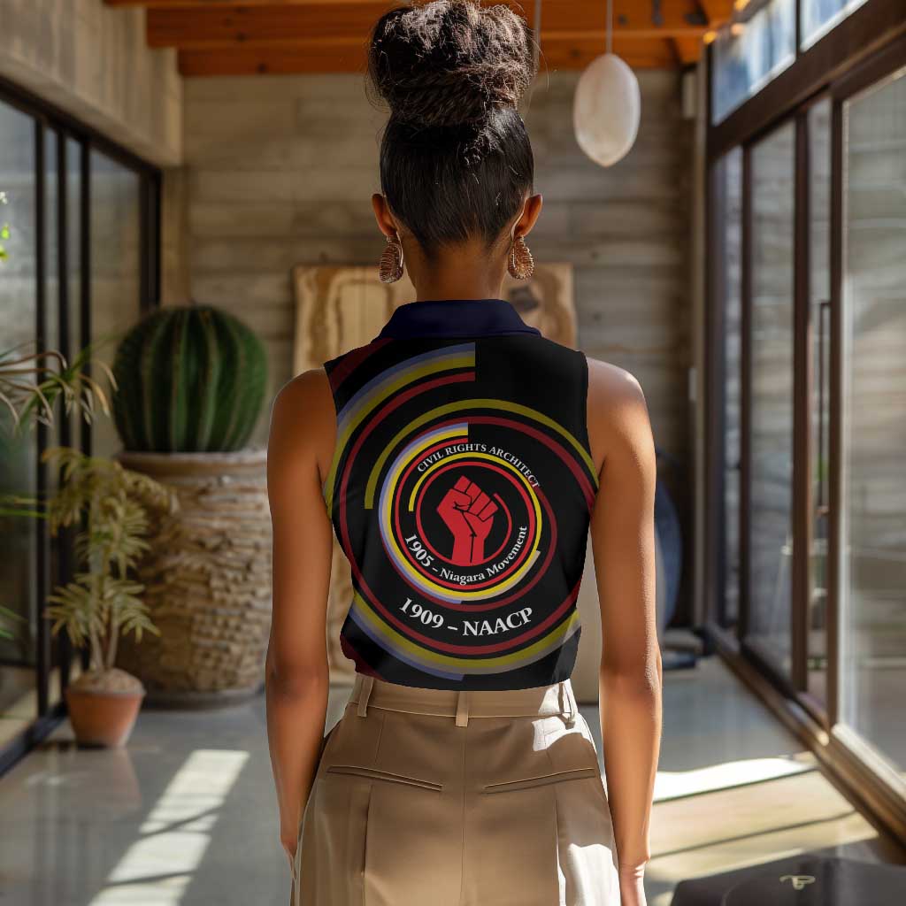 W.E.B. Du Bois Civil Rights Architect Women Sleeveless Polo Shirt Niagara Movement - NAACP Tribute Design - African Pride