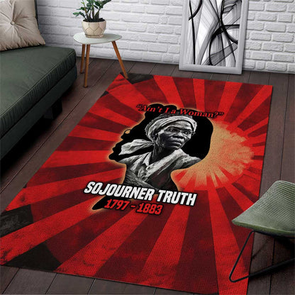 Sojourner Truth Area Rug Ain’t I a Woman - Akron 1851 Speech Tribute Design - African Pride