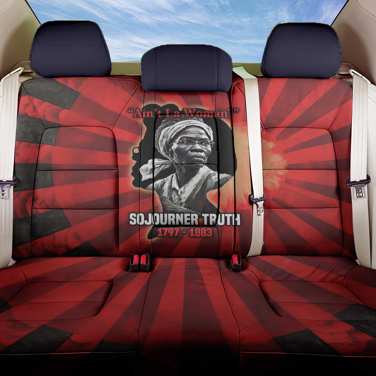 Sojourner Truth Back Car Seat Cover Ain’t I a Woman - Akron 1851 Speech Tribute Design - African Pride