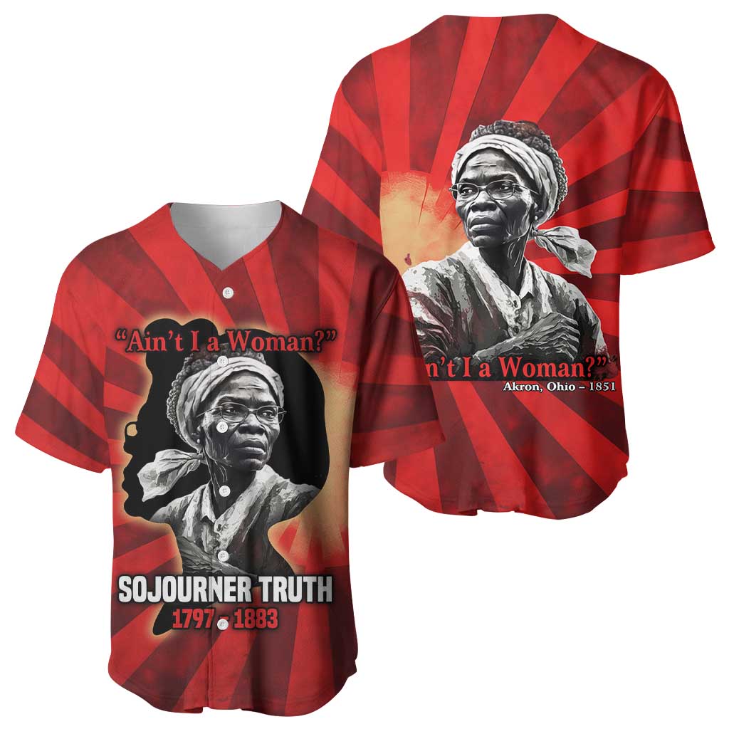 Sojourner Truth Baseball Jersey Aint I a Woman - Akron 1851 Speech Tribute Design TS04