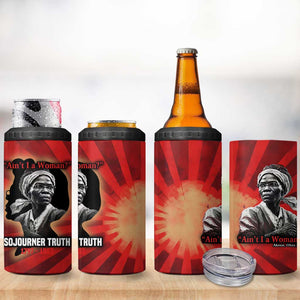Sojourner Truth 4 in 1 Can Cooler Tumbler Ain’t I a Woman - Akron 1851 Speech Tribute Design - African Pride