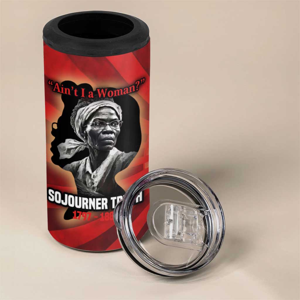 Sojourner Truth 4 in 1 Can Cooler Tumbler Ain’t I a Woman - Akron 1851 Speech Tribute Design - African Pride