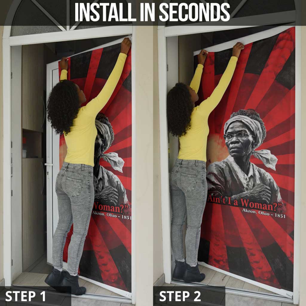 Sojourner Truth Door Cover Ain’t I a Woman - Akron 1851 Speech Tribute Design - African Pride