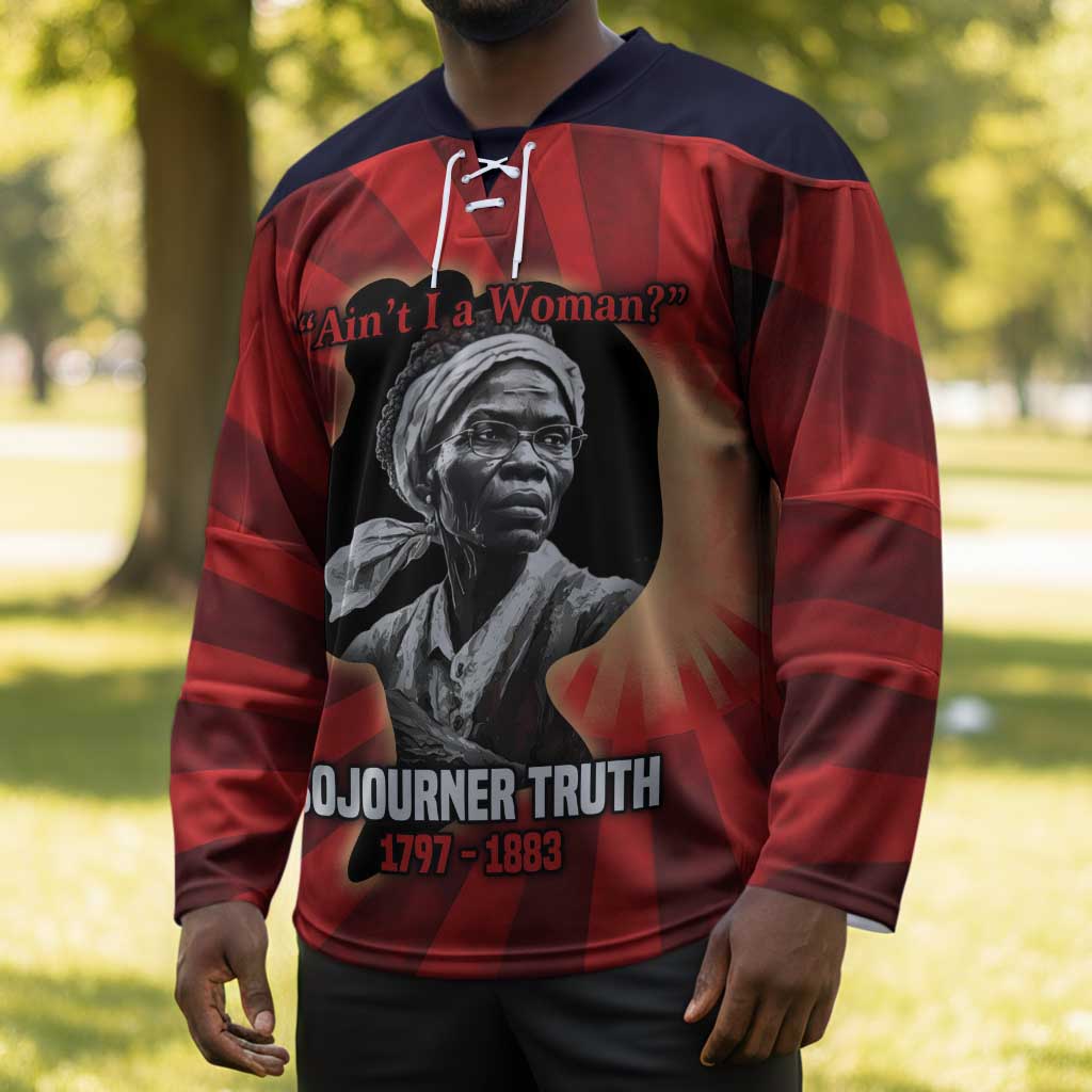 Sojourner Truth Hockey Jersey Ain’t I a Woman - Akron 1851 Speech Tribute Design - African Pride