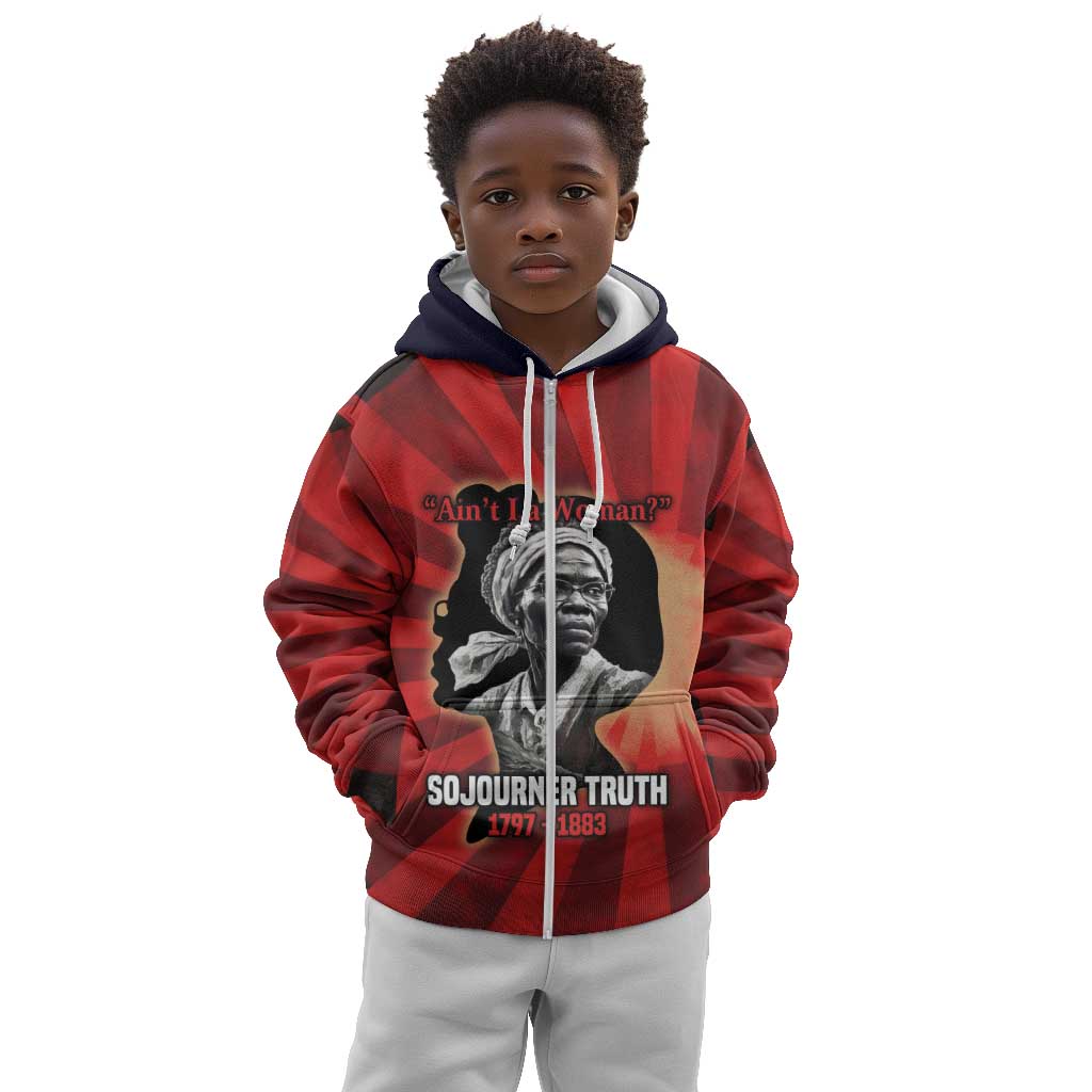 Sojourner Truth Kid Hoodie Ain’t I a Woman - Akron 1851 Speech Tribute Design - African Pride