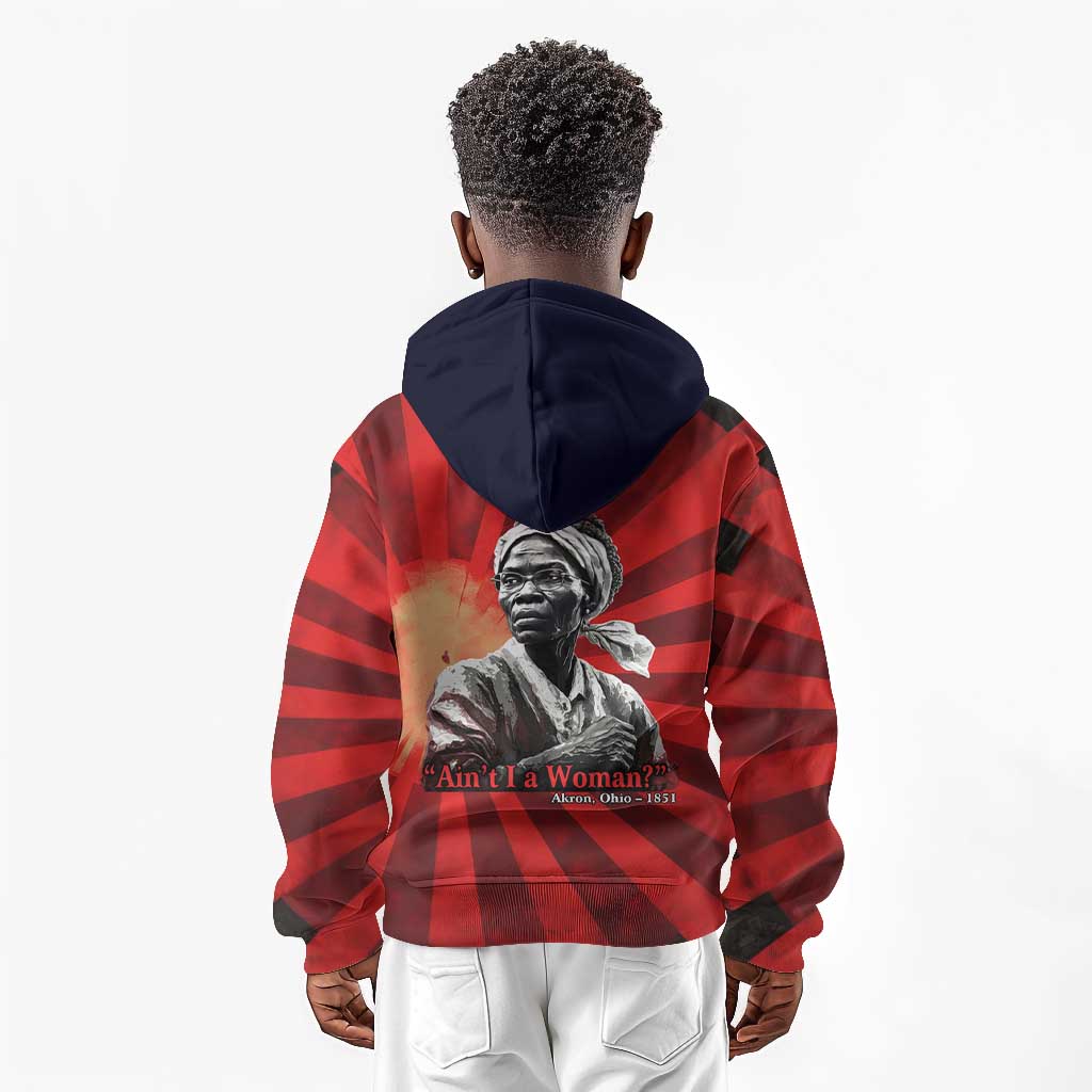 Sojourner Truth Kid Hoodie Ain’t I a Woman - Akron 1851 Speech Tribute Design - African Pride