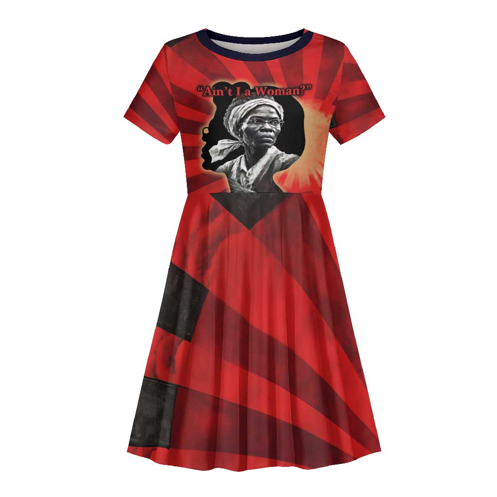 Sojourner Truth Kid Short Sleeve Dress Aint I a Woman - Akron 1851 Speech Tribute Design TS04