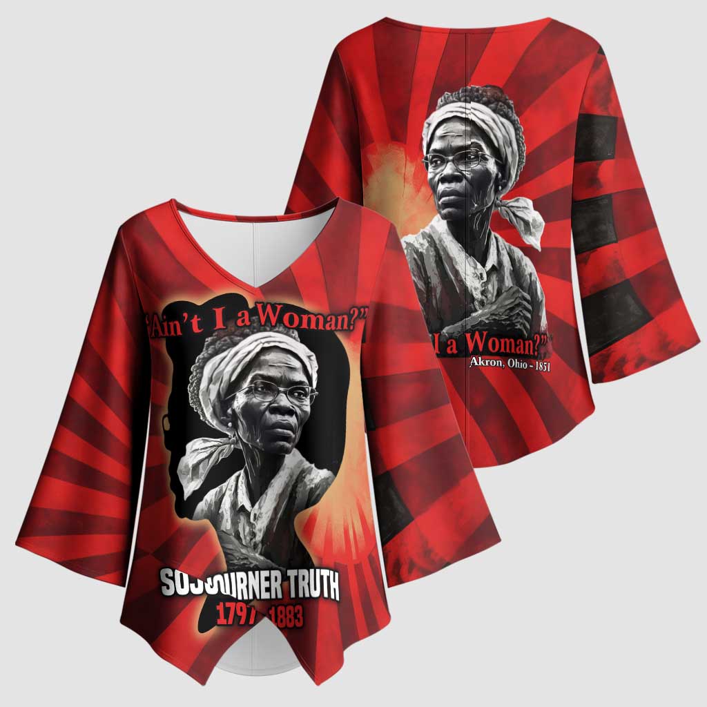 Sojourner Truth Kimono Sleeve Blouse Ain’t I a Woman - Akron 1851 Speech Tribute Design - African Pride