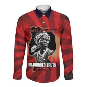 Sojourner Truth Long Sleeve Button Shirt Ain’t I a Woman - Akron 1851 Speech Tribute Design - African Pride