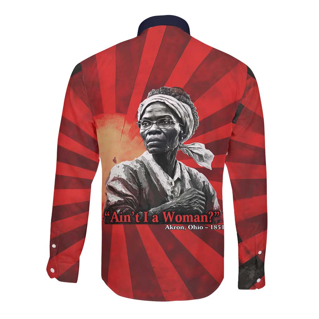 Sojourner Truth Long Sleeve Button Shirt Ain’t I a Woman - Akron 1851 Speech Tribute Design - African Pride