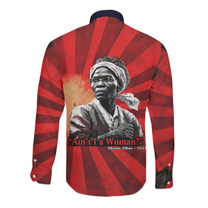 Sojourner Truth Long Sleeve Button Shirt Ain’t I a Woman - Akron 1851 Speech Tribute Design - African Pride