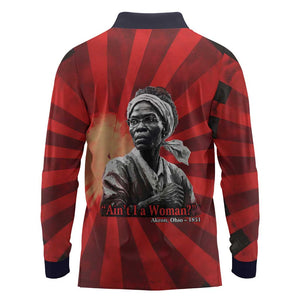 Sojourner Truth Long Sleeve Polo Shirt Ain’t I a Woman - Akron 1851 Speech Tribute Design - African Pride