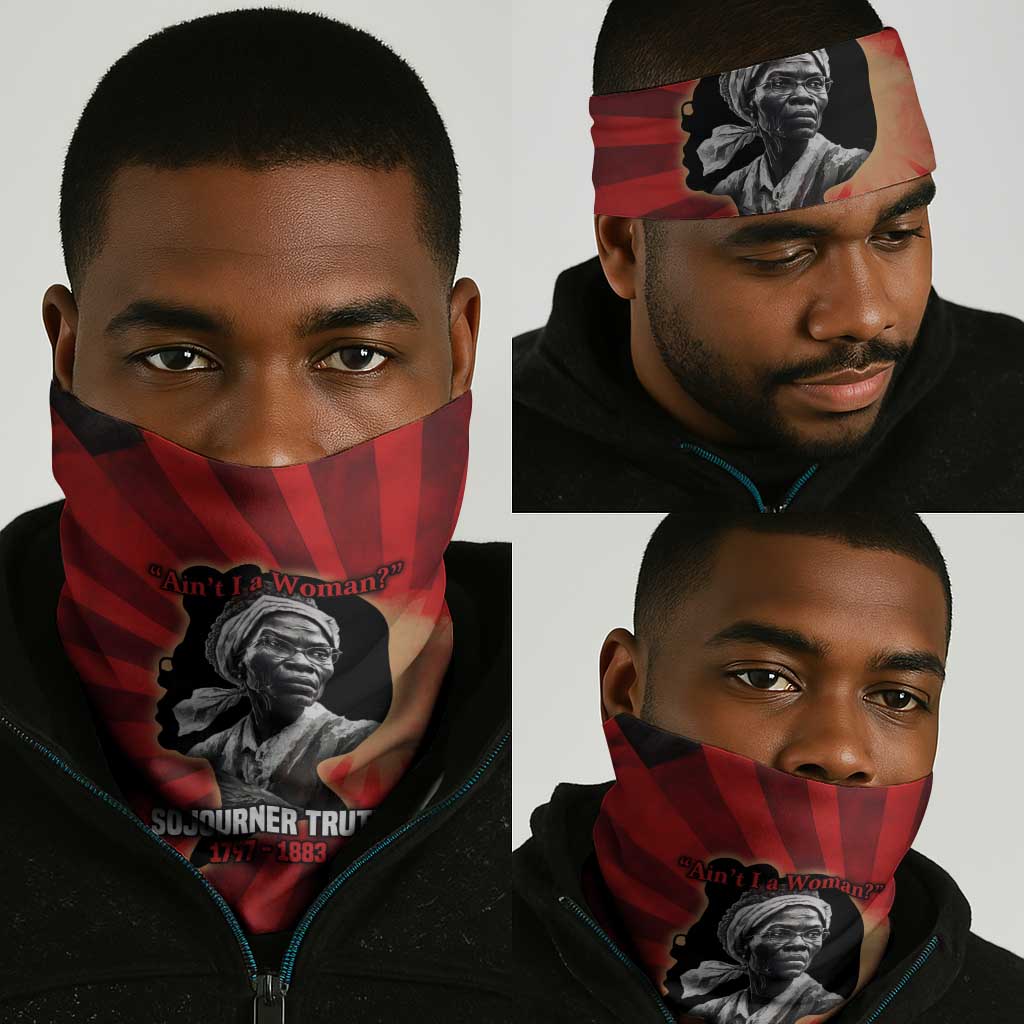 Sojourner Truth Neck Gaiter Ain’t I a Woman - Akron 1851 Speech Tribute Design - African Pride