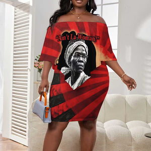 Sojourner Truth Off Shoulder Short Dress Ain’t I a Woman - Akron 1851 Speech Tribute Design - African Pride