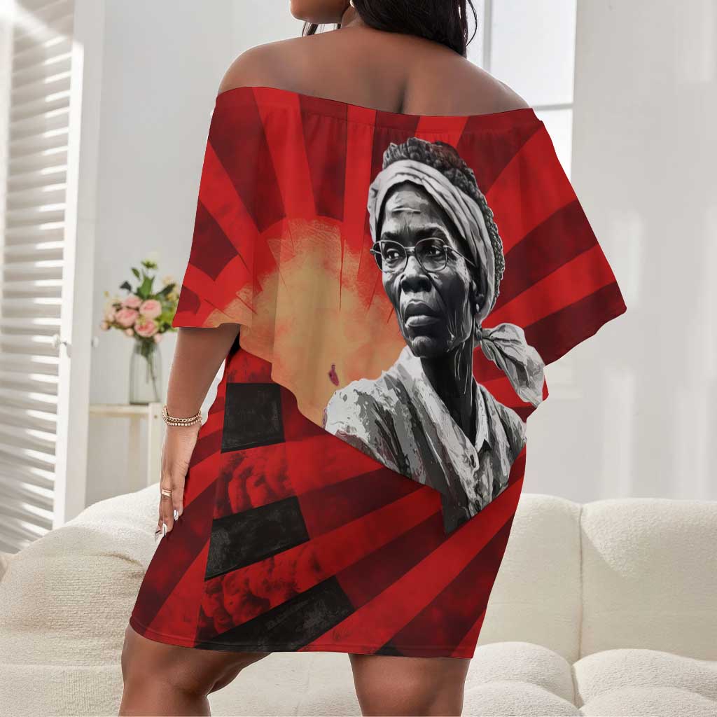 Sojourner Truth Off Shoulder Short Dress Ain’t I a Woman - Akron 1851 Speech Tribute Design - African Pride
