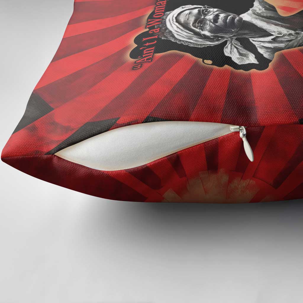 Sojourner Truth Pillow Cover Ain’t I a Woman - Akron 1851 Speech Tribute Design - African Pride