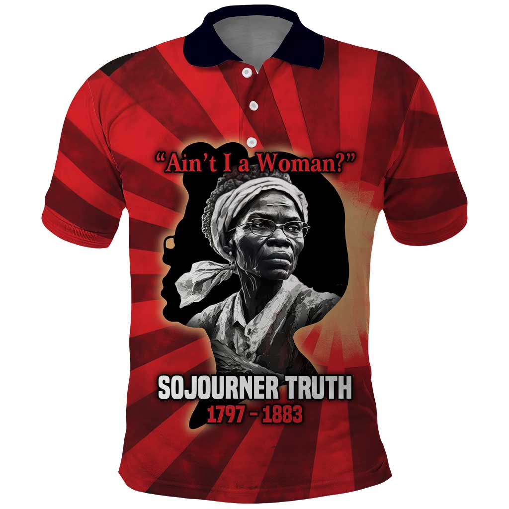Sojourner Truth Polo Shirt Aint I a Woman - Akron 1851 Speech Tribute Design TS04
