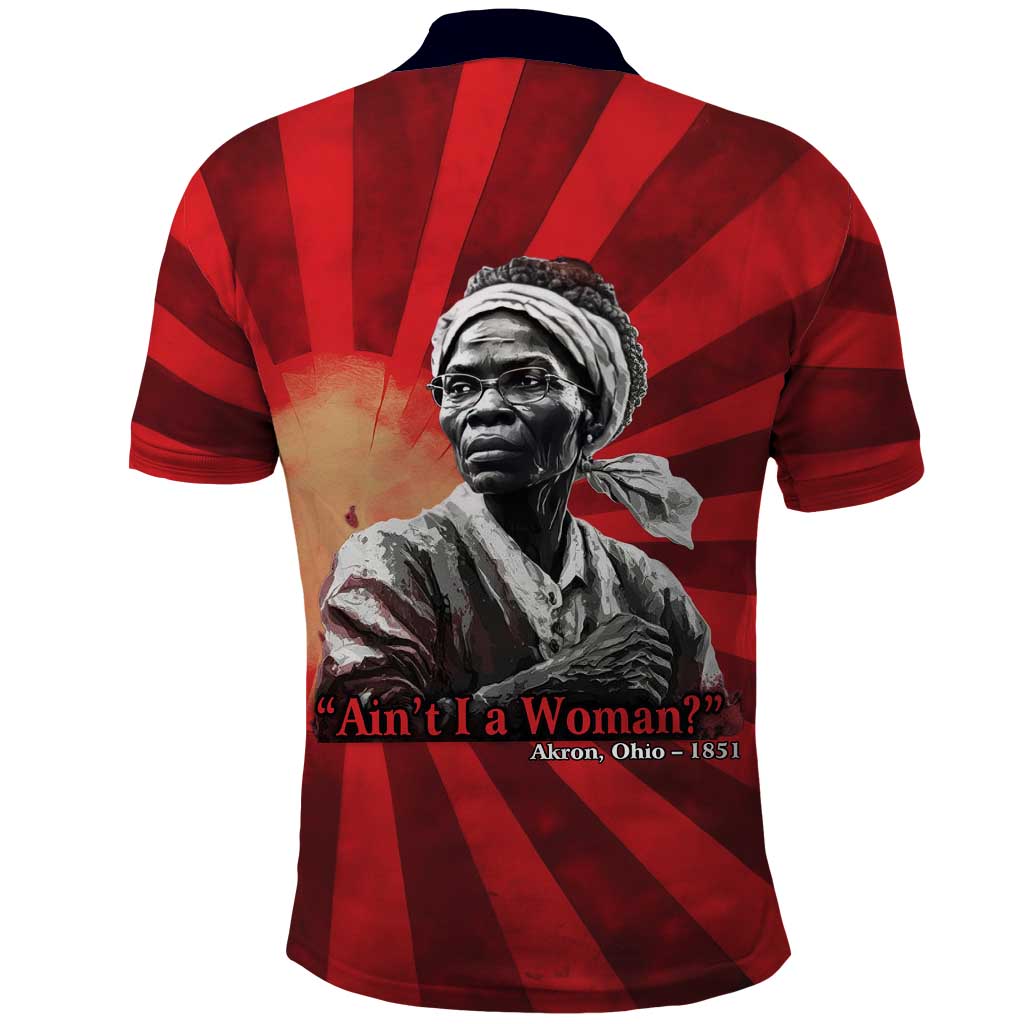 Sojourner Truth Polo Shirt Aint I a Woman - Akron 1851 Speech Tribute Design TS04