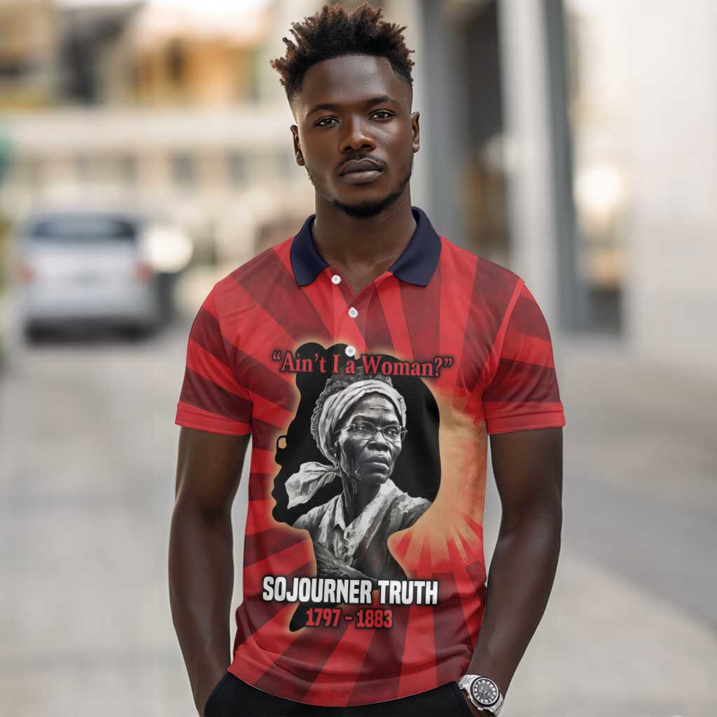 Sojourner Truth Polo Shirt Aint I a Woman - Akron 1851 Speech Tribute Design TS04