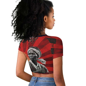 Sojourner Truth Raglan Cropped T shirt Aint I a Woman - Akron 1851 Speech Tribute Design TS04