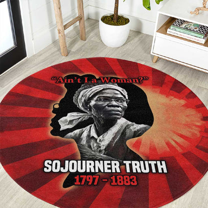 Sojourner Truth Round Carpet Ain’t I a Woman - Akron 1851 Speech Tribute Design - African Pride
