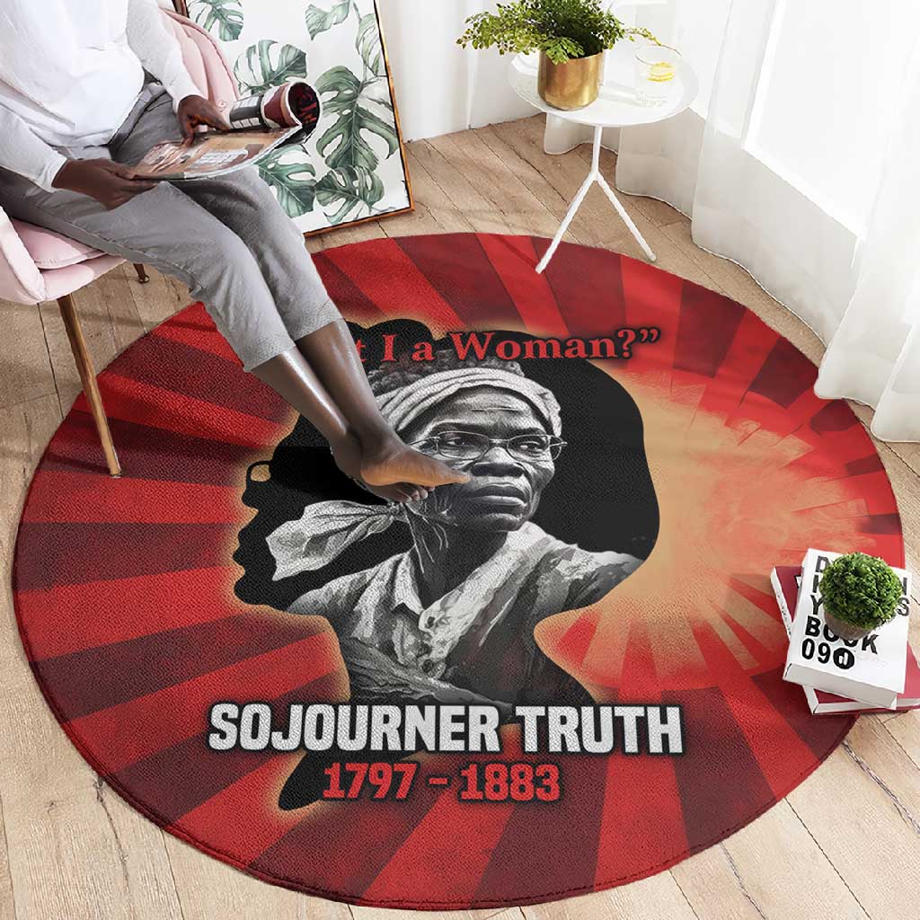 Sojourner Truth Round Carpet Ain’t I a Woman - Akron 1851 Speech Tribute Design - African Pride