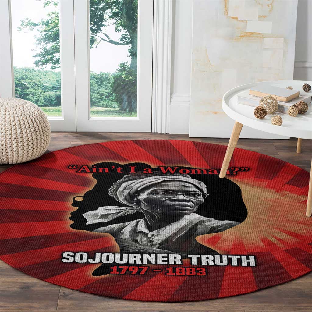 Sojourner Truth Round Carpet Ain’t I a Woman - Akron 1851 Speech Tribute Design - African Pride