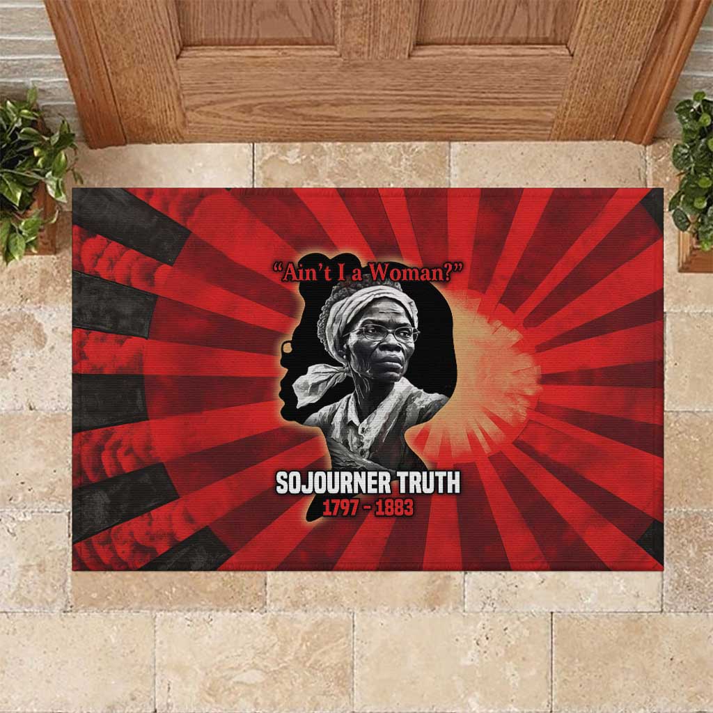 Sojourner Truth Rubber Doormat Ain’t I a Woman - Akron 1851 Speech Tribute Design - African Pride
