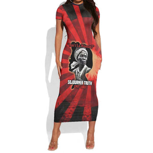 Sojourner Truth Short Sleeve Bodycon Dress Aint I a Woman - Akron 1851 Speech Tribute Design TS04