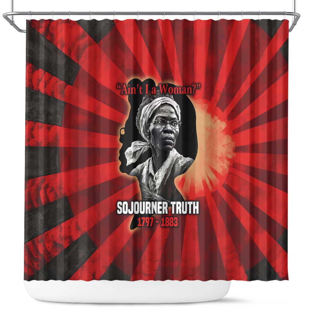 Sojourner Truth Shower Curtain Ain’t I a Woman - Akron 1851 Speech Tribute Design - African Pride