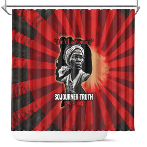 Sojourner Truth Shower Curtain Ain’t I a Woman - Akron 1851 Speech Tribute Design - African Pride