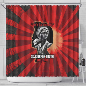 Sojourner Truth Shower Curtain Ain’t I a Woman - Akron 1851 Speech Tribute Design - African Pride