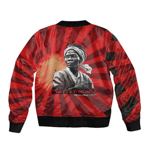 Sojourner Truth Sleeve Zip Bomber Jacket Ain’t I a Woman - Akron 1851 Speech Tribute Design - African Pride