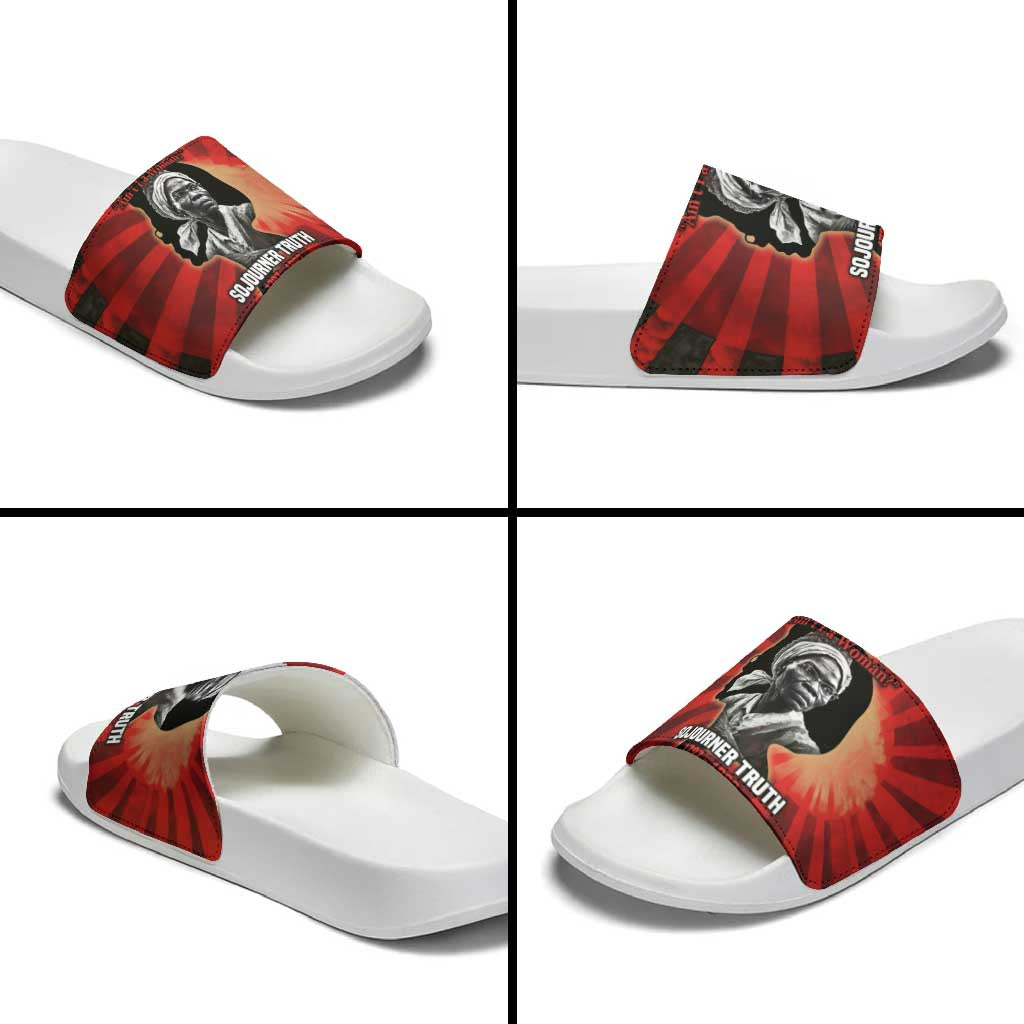 Sojourner Truth Slide Sandals Ain’t I a Woman - Akron 1851 Speech Tribute Design - African Pride
