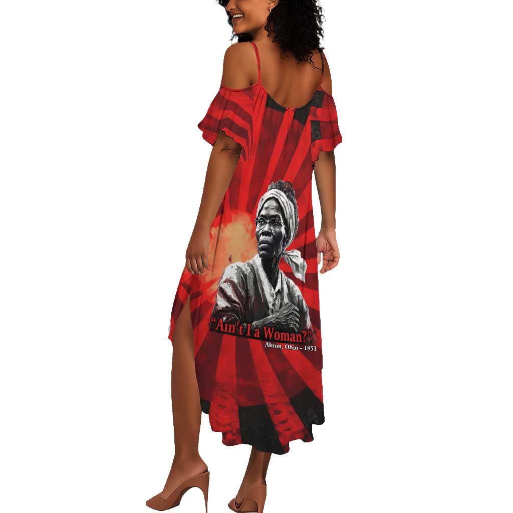 Sojourner Truth Summer Maxi Dress Aint I a Woman - Akron 1851 Speech Tribute Design TS04