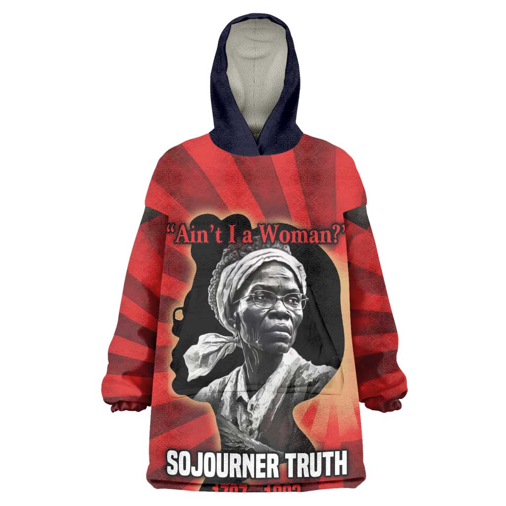 Sojourner Truth Wearable Blanket Hoodie Ain’t I a Woman - Akron 1851 Speech Tribute Design - African Pride