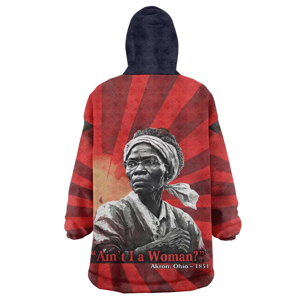 Sojourner Truth Wearable Blanket Hoodie Ain’t I a Woman - Akron 1851 Speech Tribute Design - African Pride
