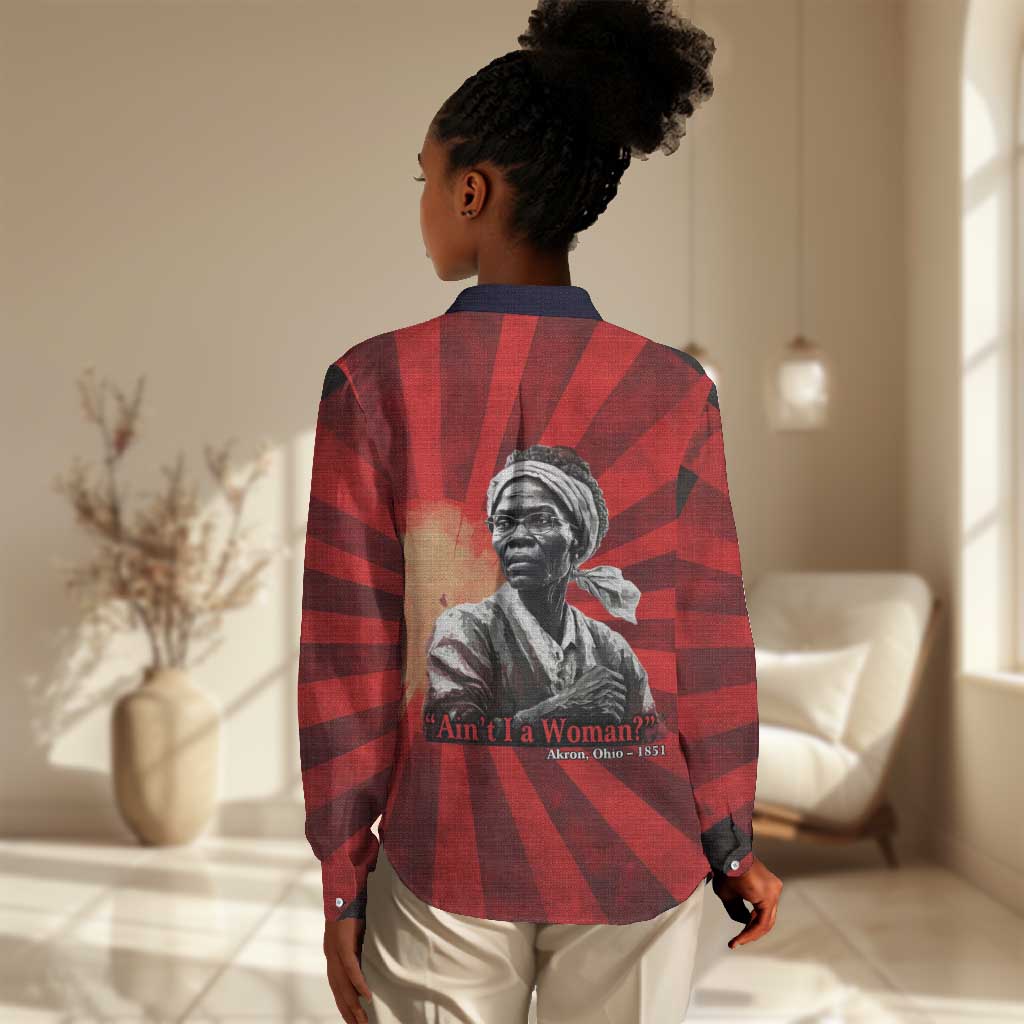 Sojourner Truth Women Casual Shirt Ain’t I a Woman - Akron 1851 Speech Tribute Design - African Pride