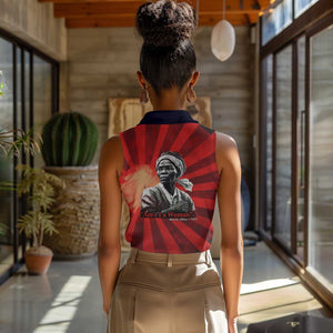 Sojourner Truth Women Sleeveless Polo Shirt Ain’t I a Woman - Akron 1851 Speech Tribute Design - African Pride