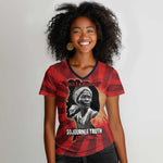 Sojourner Truth Women V-Neck T-Shirt Aint I a Woman - Akron 1851 Speech Tribute Design TS04