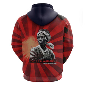 Sojourner Truth Zip Hoodie Ain’t I a Woman - Akron 1851 Speech Tribute Design - African Pride