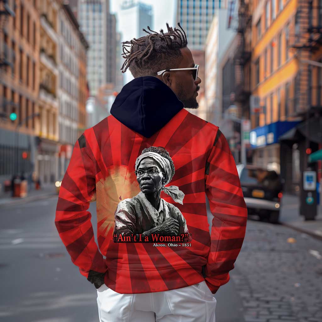 Sojourner Truth Zip Hoodie Ain’t I a Woman - Akron 1851 Speech Tribute Design - African Pride