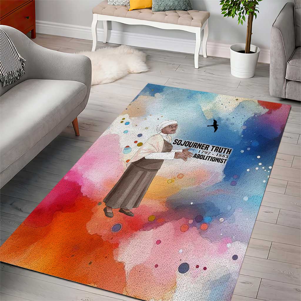 Sojourner Truth Area Rug I Sell the Shadow - Abolitionist Legacy Watercolor Design - African Pride